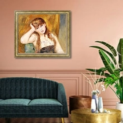 «Young Blonde Girl, 1886» в интерьере классической гостиной над диваном