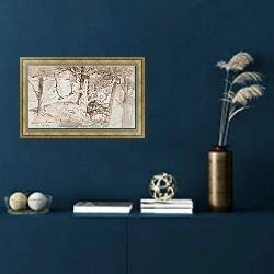 «Березы на Марароа» в интерьере в классическом стиле в синих тонах