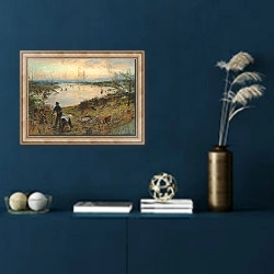 «Work-a-day England» в интерьере в классическом стиле в синих тонах