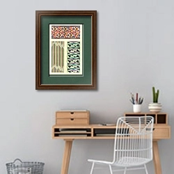 «Портфолио с абстрактными рисунками, стр.14» в интерьере кабинета с деревянным столом