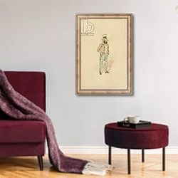 «Tony Jobling, c.1920s» в интерьере гостиной в бордовых тонах