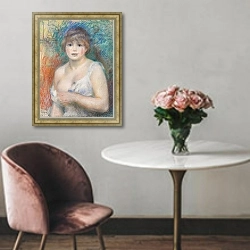 «Portrait of Jeanne Samary, c.1879-1880» в интерьере в классическом стиле над креслом