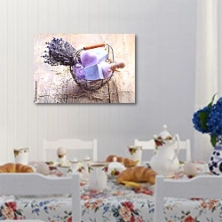«Лавандовое мыло» в интерьере столовой в стиле прованс над столом