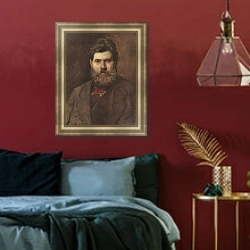 «Портрет скульптора В.С.Бровского» в интерьере спальни с акцентной стеной