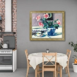 «Pink Roses» в интерьере кухни над обеденным столом