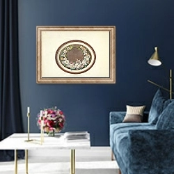 «Feather Wreath Oval Frame» в интерьере в классическом стиле в синих тонах