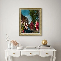 «Христос, покидающий свою мать» в интерьере в классическом стиле над столом