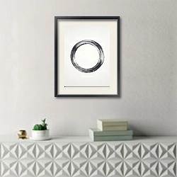 «The circles. Ring  9» в интерьере в стиле минимализм над тумбой