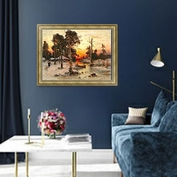 «Возвращение Домой На Закате» в интерьере в классическом стиле в синих тонах