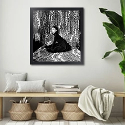 «Хепберн Одри 4» в интерьере комнаты в стиле ретро с плетеными корзинами