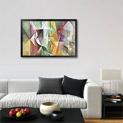 «Три окна, башня и Колесо» в интерьере гостиной в стиле минимализм в светлых тонах