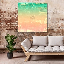 «Гранж текстура #61» в интерьере гостиной в стиле лофт над диваном