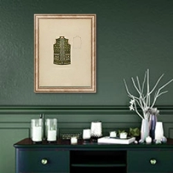 «Waistcoat» в интерьере прихожей в зеленых тонах над комодом