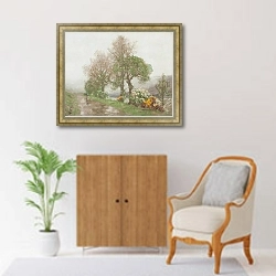 «Тропинка вдоль реки» в интерьере в классическом стиле над комодом