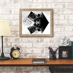«Оттиски, абстракция» в интерьере кабинета в стиле лофт над столом