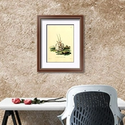 «Саблерогая антилопа орикс» в интерьере кабинета с песочной стеной над столом