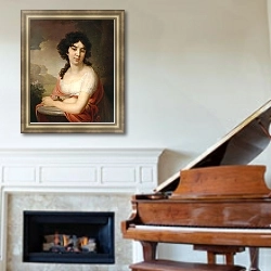 «Портрет княгини Анны Петровны Гагариной» в интерьере классической гостиной над камином
