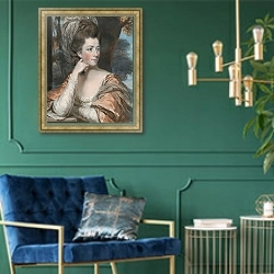 «Portrait of Sarah Fane, Countess of Westmorland» в интерьере в классическом стиле с зеленой стеной