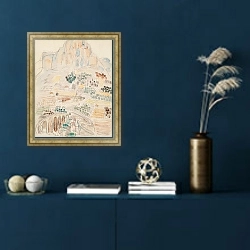 «Вид на Ванс у подножия Сен-Жанне» в интерьере в классическом стиле в синих тонах