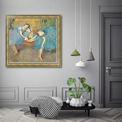 «Two Dancers at Rest or, Dancers in Blue, c.1898» в интерьере коридора в классическом стиле