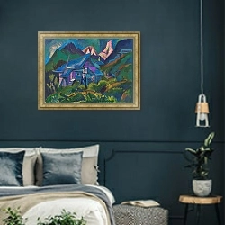 «Альфхюттен и Тинценхорн» в интерьере классической спальни с темными стенами