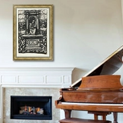 «The Beautiful Virgin of Ratisbon on an Altar» в интерьере классической гостиной над камином