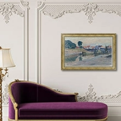 «Aufgehender Mond über Nieuport» в интерьере в классическом стиле над банкеткой