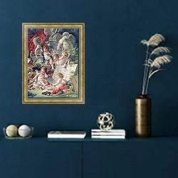 «Genius Teaching the Arts, 1761» в интерьере в классическом стиле в синих тонах