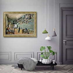 «The Library, in use as an office of the Ambraser Gallery in the Lower Belvedere, 1879» в интерьере коридора в классическом стиле