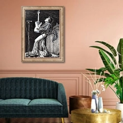 «Rock Star, 2009,» в интерьере классической гостиной над диваном