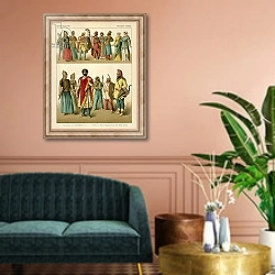 «East European Costume» в интерьере классической гостиной над диваном