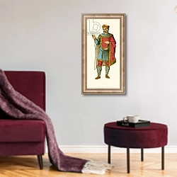 «Emperor Charlemagne» в интерьере гостиной в бордовых тонах