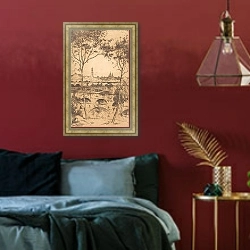 «Ротенбург» в интерьере спальни с акцентной стеной