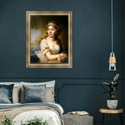 «Портрет Скобеевой» в интерьере классической спальни с темными стенами