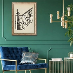 «Iron Fence» в интерьере в классическом стиле с зеленой стеной