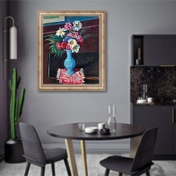 «Vaso di fiori» в интерьере современной кухни в серых цветах