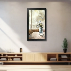 «Акварель. Ромашки в стеклянной банке» в интерьере 