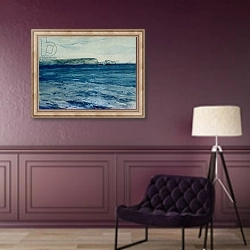 «The Blue Waters of Plymouth, 19th» в интерьере в классическом стиле в фиолетовых тонах