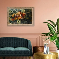 «Bunch of Tulips and a Screen; Bouquet de Tulipes au Paravent, 2» в интерьере классической гостиной над диваном