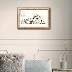 «Elephant family, 2014» в интерьере в классическом стиле в светлых тонах