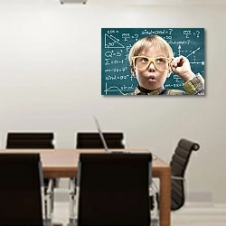 «Школьные задачи» в интерьере конференц-зала над столом