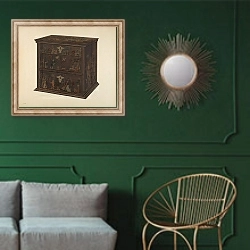 «Chest of Drawers» в интерьере классической гостиной с зеленой стеной над диваном