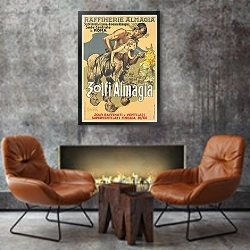 «Zolfi Almagia» в интерьере в стиле лофт с бетонной стеной над камином