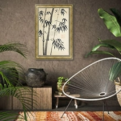 «Яркие бамбуковые деревья» в интерьере комнаты в этническом стиле