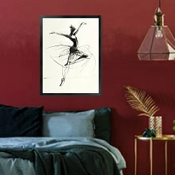 «Ballerina in motion» в интерьере спальни с акцентной стеной