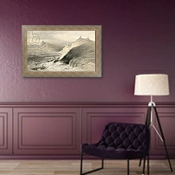 «The Gale off the Port of Balaklava, 14 November 1854» в интерьере в классическом стиле в фиолетовых тонах