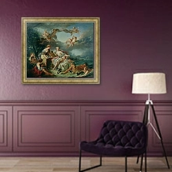 «The Rape of Europa, 1747» в интерьере в классическом стиле в фиолетовых тонах
