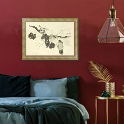 «La neige; par Moutiers» в интерьере спальни с акцентной стеной