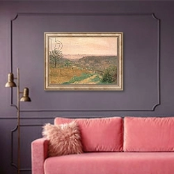«Ville D'Avray, Hauts-de-Seine» в интерьере гостиной с розовым диваном