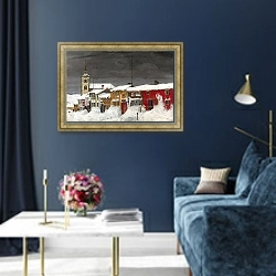 «Улица в Реросе зимой» в интерьере в классическом стиле в синих тонах